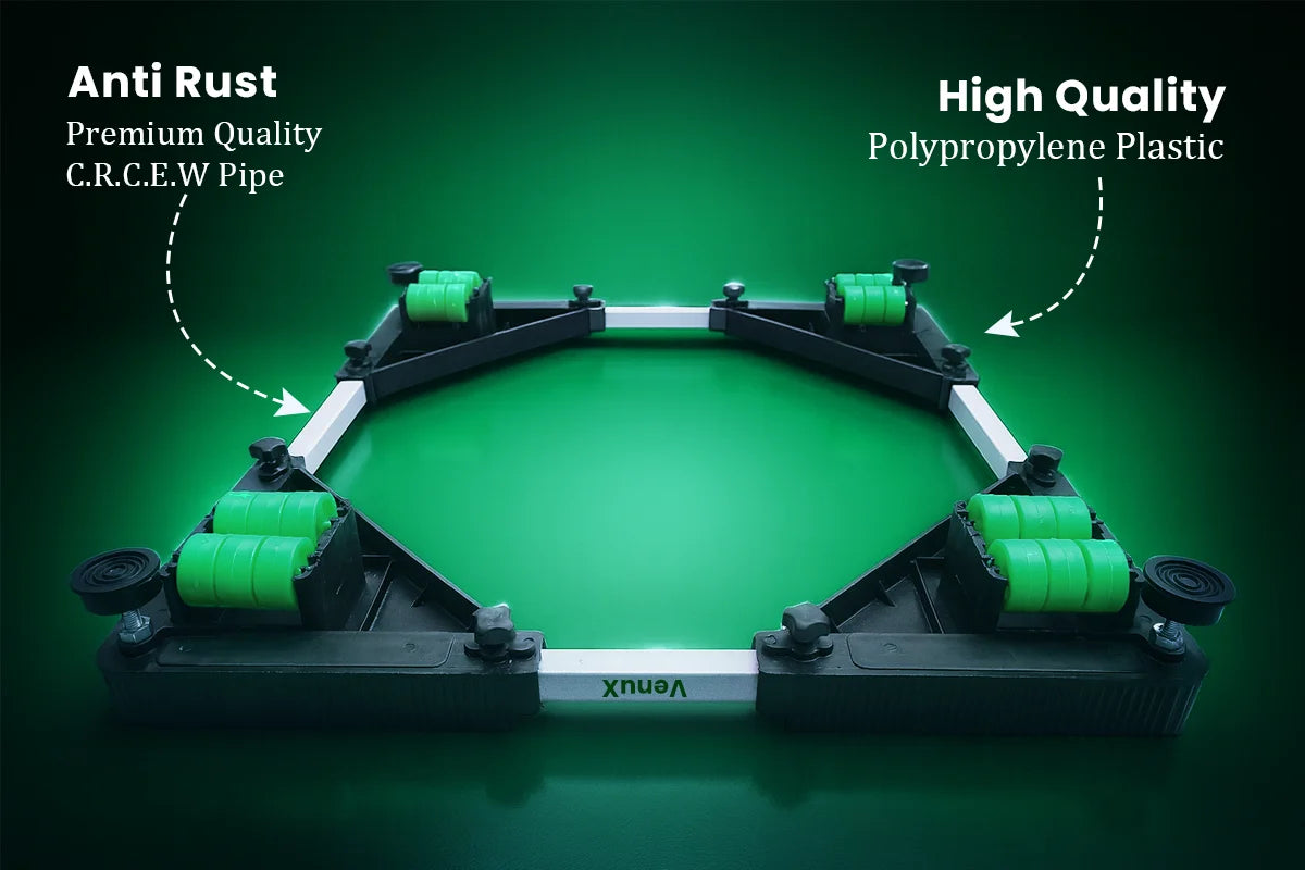 Heavy Duty Adjustable - 24 Wheels Multi-purpose Stand Capacity Upto 250 Kg,Heavy Duty Plastic stand(Green)